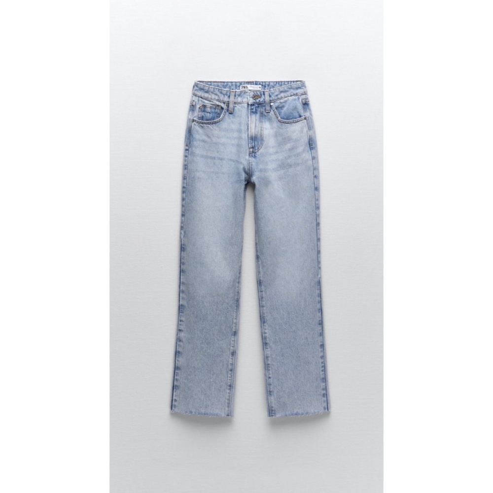 Zara High Rise Straight Leg Jeans